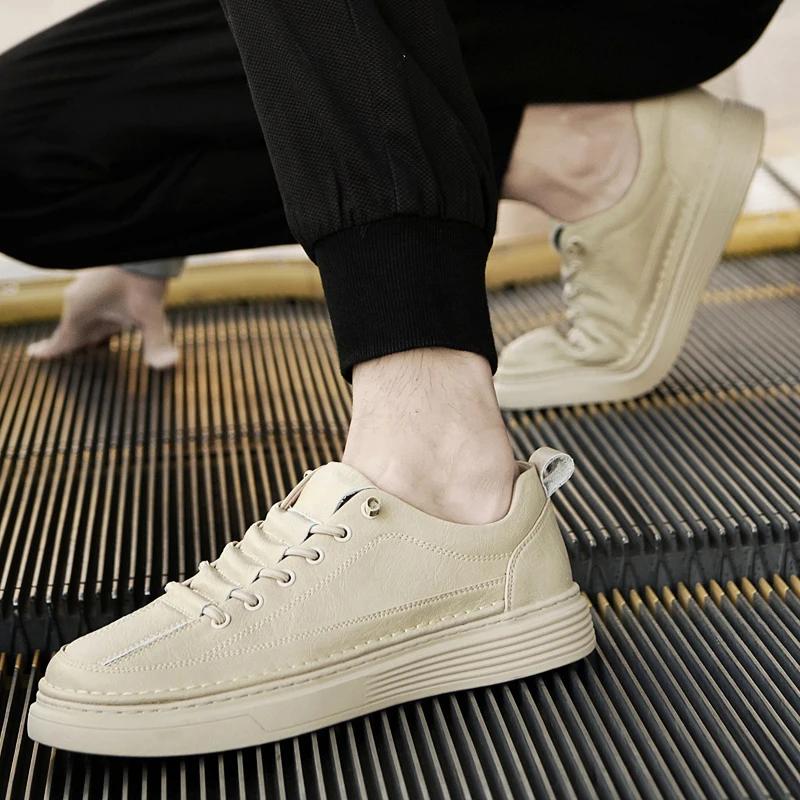 Genuine Leather Mens Casual Shoes New Luxury Handmade Fashion Sneakers Classic Designer Shoes Outdoor Walking Skateboard Shoes