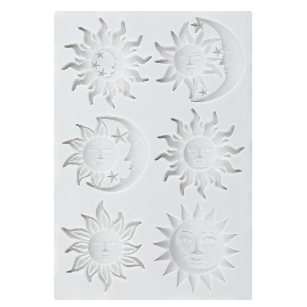 Sonne Mond Gesicht Stern Silikonform Altgriechische Mythologie Fondantformen Kuchen Dekorationswerkzeuge Cupcake Topper Süßigkeiten Harz Ton Schokolade Gumpaste Form