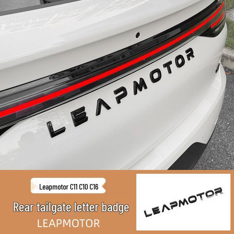 Adesivo Decorativo Preto Alto Brilho em Aço Inoxidável para Emblemas Traseiro e Dianteiro do Leapmotor A10