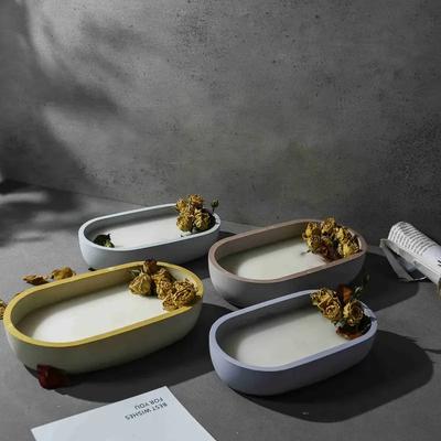 Copo de vela para barco pequeno molde de gotejamento de resina DIY vaso de flores elíptico tigela de armazenamento molde de silicone para vela decoração de casa armazenamento