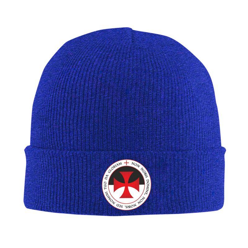 Custom Knights Templar Flag Bonnets Knitted Hat Warm Soft Beanies Hats Autumn Winter Outdoor Head Wrap Caps for Adults Men Women