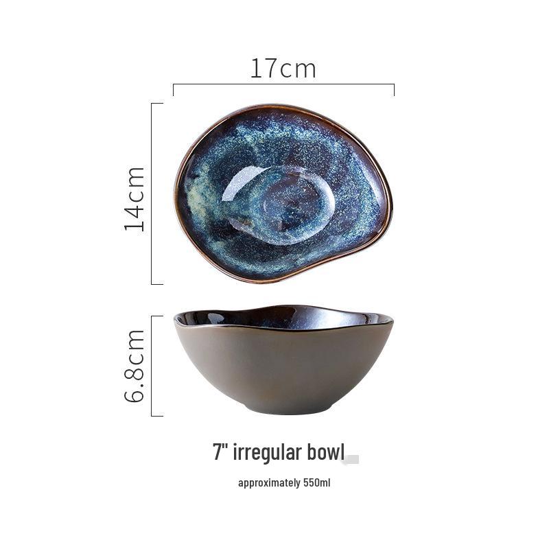 

Керамические наборы посуды в японском стиле: Салатники, тарелки и миски, измененные в печи