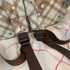 Schulrucksack für Studenten Damen Retro Karomuster Große Kapazität Reiserucksack