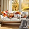 Home Decor Autumn Leaves, Pumpkins & Lanterns Pillow Covers Pattern Cushion Cover Suitable For Sofa Bedroom Car Pillow Cover