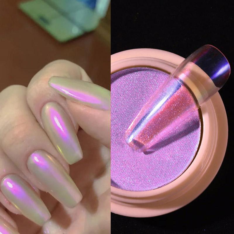 1 PC Nail Tool Ice Transparent Nude Color Powder Aurora Powder Net Red Manicure Magic Color Mirror Flour Powder