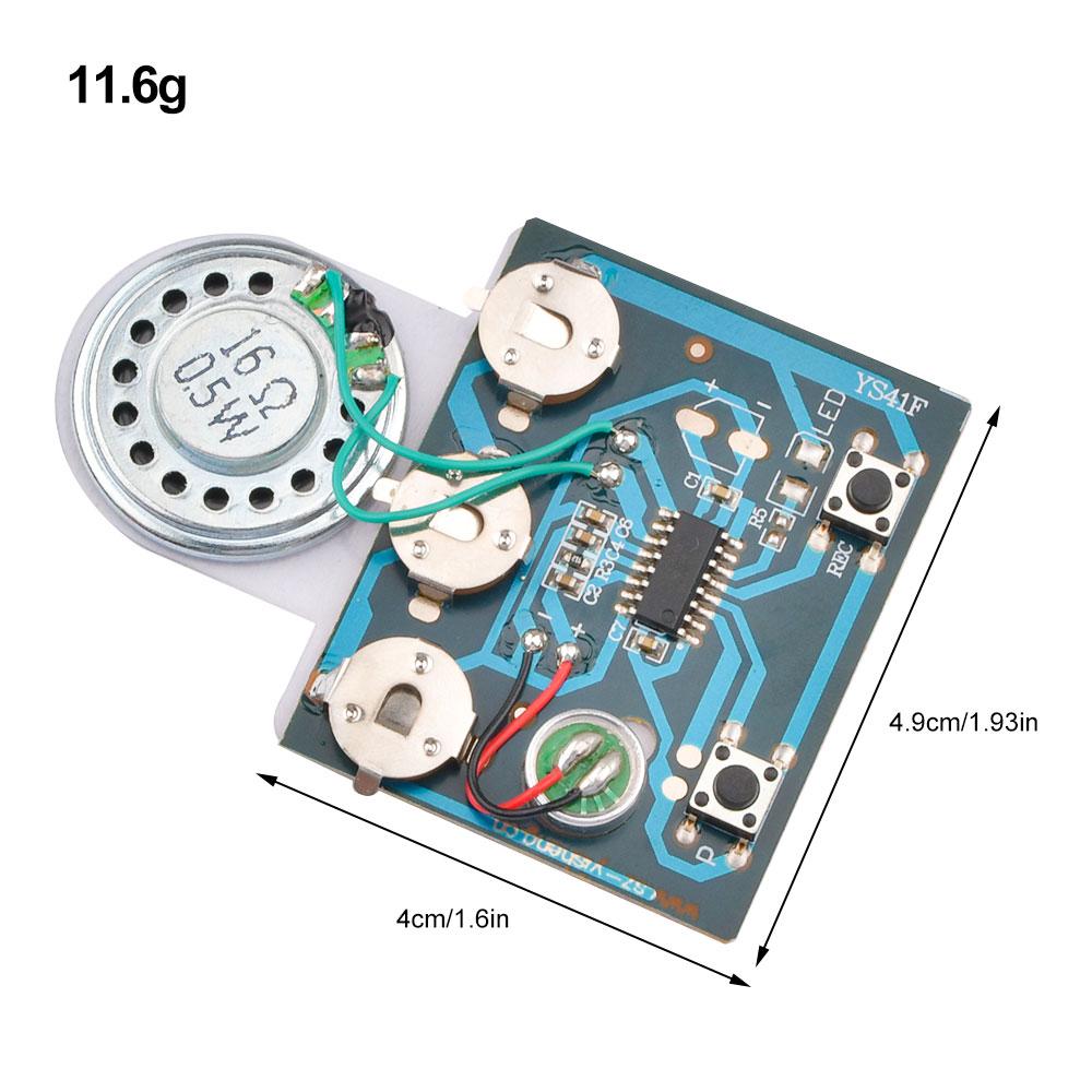 30s Audio Voice Recording Playback Module Button/Light Sensitive/Button Chip Audio Module with Extension Cord for Greeting Card