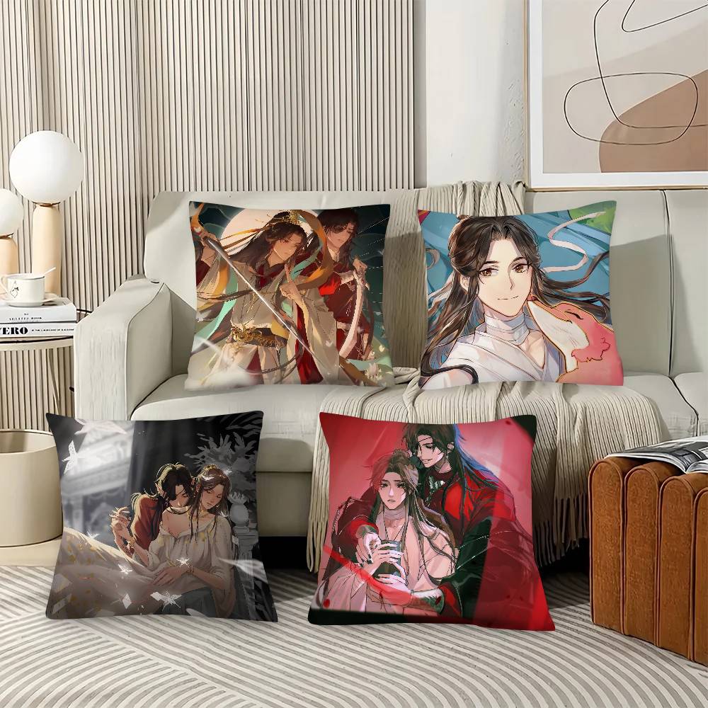 1pc Hua Cheng Xie Lian Pillow Case Fashion Square Pillowcase Bedroom Sofa Room Ins Decoration Leisure
