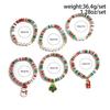 SHIXIN 6Pcs/Set Merry Christmas Letter Bracelets for Women Cute Christmas Tree Snowman Elk Pendant Bracelet Elastic Rope Bangle