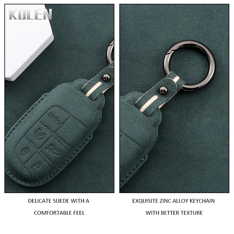 Leather Car Key Case Cover Shell Fob For Jeep Renegade Compass Grand Cherokee For Chrysler 300C Wrangler Dodge Ram 1500 Journey