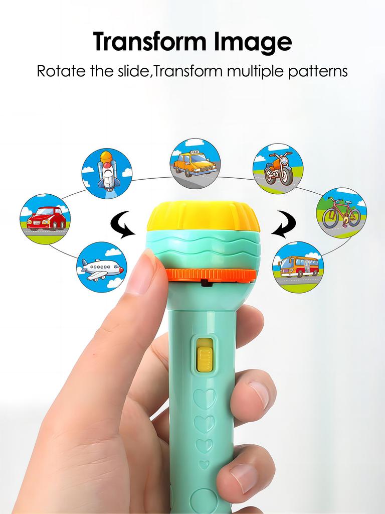 24 Patterns 3/10 Cards Cartoon Projection Flashlight Early Education Cognition Before Bedtime Story Book Puzzle Playthings designed for Children
