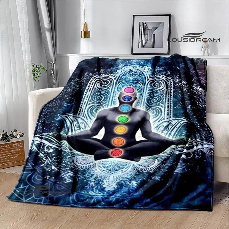 3D Chakra Printed Blankets Warm Flannel Blankets Soft and Comfortable Blanket Bed Linings Blankets for Beds Birthday Gift