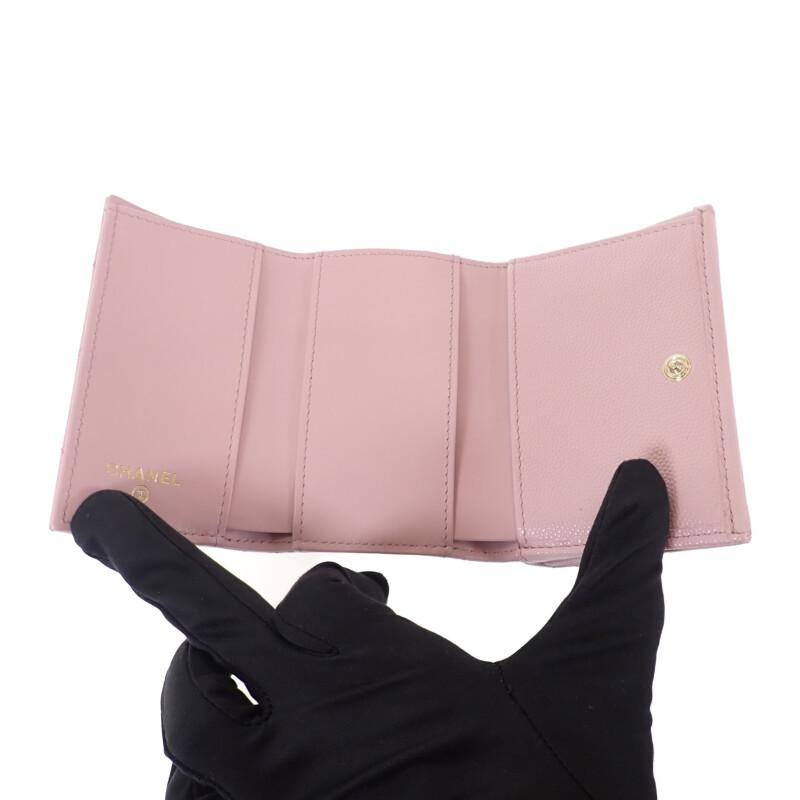 Chanel AP4084 Tri-fold Wallet Pink Women