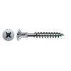 FLAT HEAD WOOD THREAD SCREW WITH HOLE FOR POZIDRIV PLUG ZINC PLATED LENGTH 30mm DIAMETER 4.5mm. 1000 Units