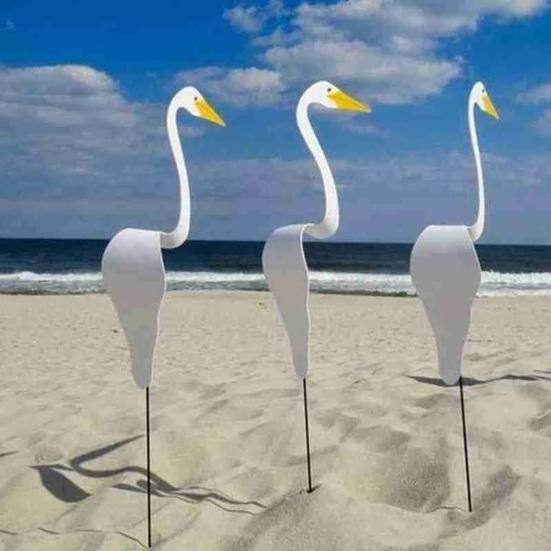 Flamingo Ornament Weather-resistant Realistic Iron Swirl Bird Flamingo Statue Garden Decoration