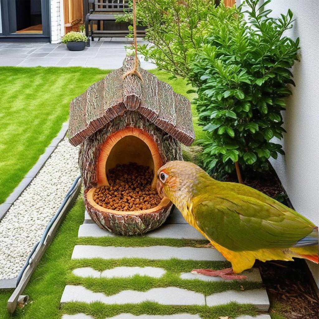 Bird Feeder House Open Design Birdhouse Decorative Wild Bird Feeders for Hummingbird Squirrel Viewing Feeding Window Outside