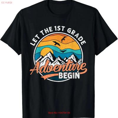 Lass das Abenteuer der 1. Klasse beginnen Zurück in die Schule Erstes T-Shirt vintage gewaschen Designer-Kleidung Grafischer Aufdruck elastisch Vielseitig