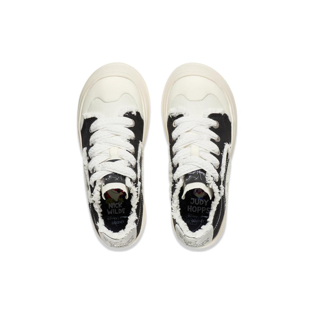 New Disney X LiNing Honey Platform Anti Slip Wear Resistant Low Top Sports Casual Shoes Women's Black White AGCT042-1