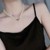 Baroque Freshwater Love Pearl Necklace Fashion Magnet Buckle Design Sense Clavicle Chain Special-Shaped Pearl Neck Chain