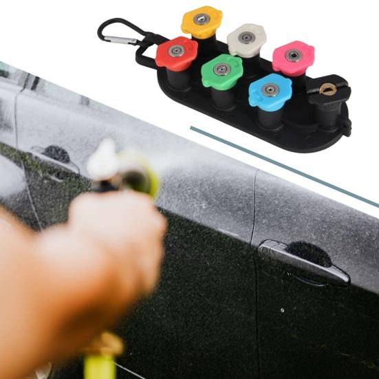 Spray Nozzle Set Pressure Washer Nozzle Tips with Nozzle Holder Universal Quick Connect Metal Nozzles Kit for Watering Plants Washing Cars