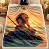 Flannel BlanketMoana Cartoon Warm Soft Throw Blanket for Indoor Sofa Bed Living Room Use