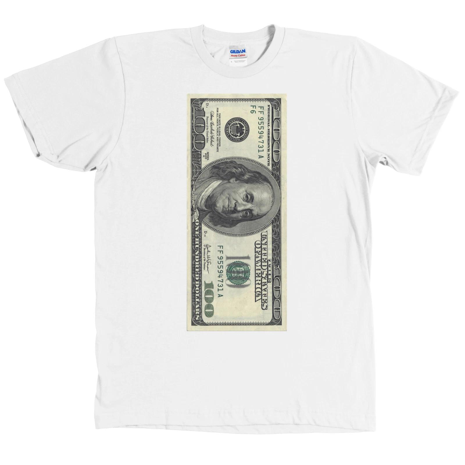 

One Hundred Dollar Bill USD T Shirt 100 Benjamin Franklin Money Tee NWT XL