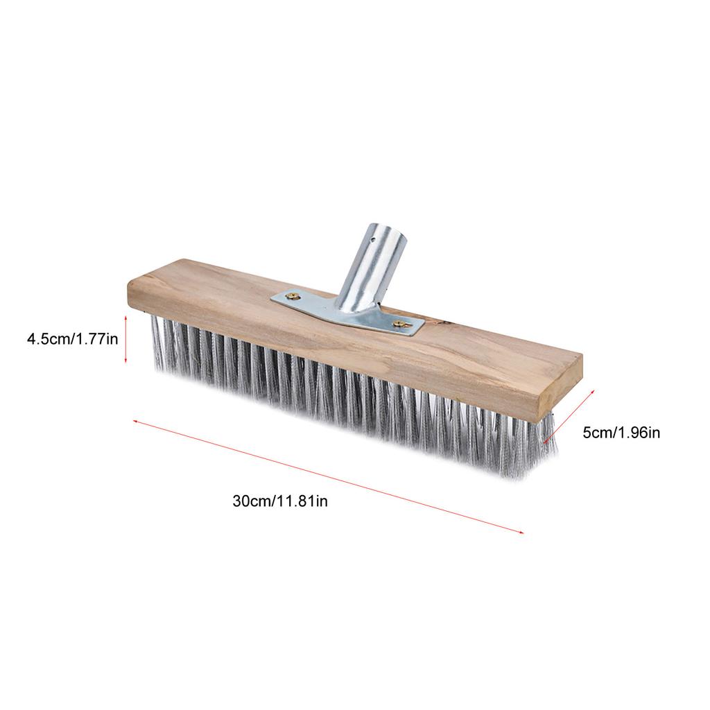 30CM Bürste mit rauer Oberfläche Vielseitig Edelstahl Zuverlässig Robuste Deckschrubberbürste für Garagen