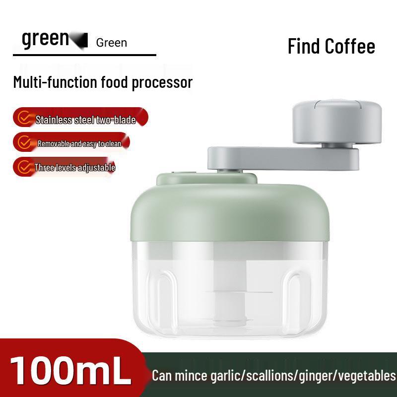 Hand-Crank Garlic Press & Meat Grinder - Pull-Type Mincer & Chopper