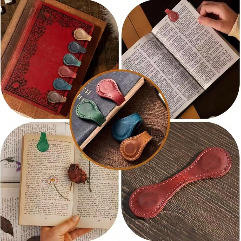 Magnetic Leather Bookmark, 1 Pc Colorful Leather Magnet Book Marks Page Markers Retro Magnet Bookmark Clips Reading Supplies Gift for Reading