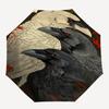 Crows, Gothic Theme Automatic Open/Close Umbrella, Portable 3 Fold Compact Umbrella for Men & Women, Valentine's Day Mother's Day Gift0725060