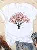 Watercolor Funny Printed T-Shirt Summer Trend White Short Sleeve Neck Casual Sports Aesthetic Clothes Harajuku Women's T Shirts