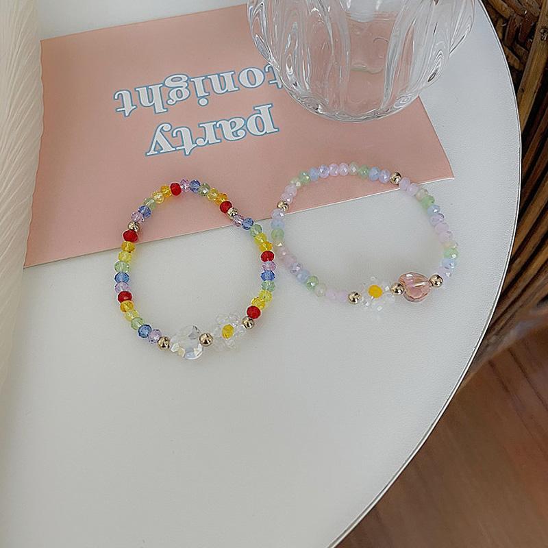 Flower Beads Korea Fashion Jewelry High-end Natural Opal Beads Beaded Copper Inlaid Zircon Pearl Female Bracelet