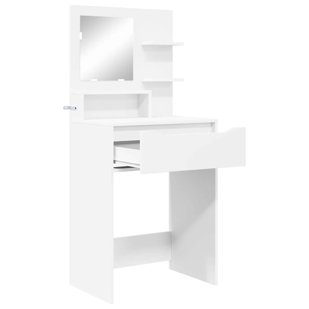Bedroom Dressing Table with Shelf White 80 x 39.6 x 135 cm