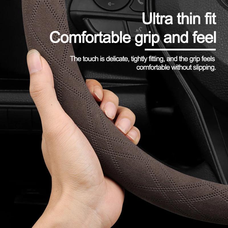 Suede Car Steering Wheel Cover For Haval Dargo H2 H4 H6 H9 F7 M6 Ultrathin Anti-slip Sweatproof Auto Accessories