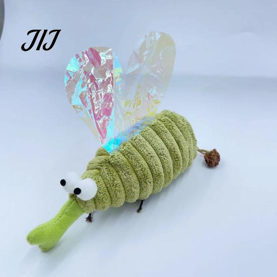 Skin Friendly Cat Play Toys Crinkle Mosquito Toy with Catnip, Gall Fruit Chew Fun Shape Toy, Soft Plush Insect Stuffed for Indoor Cats Kittens