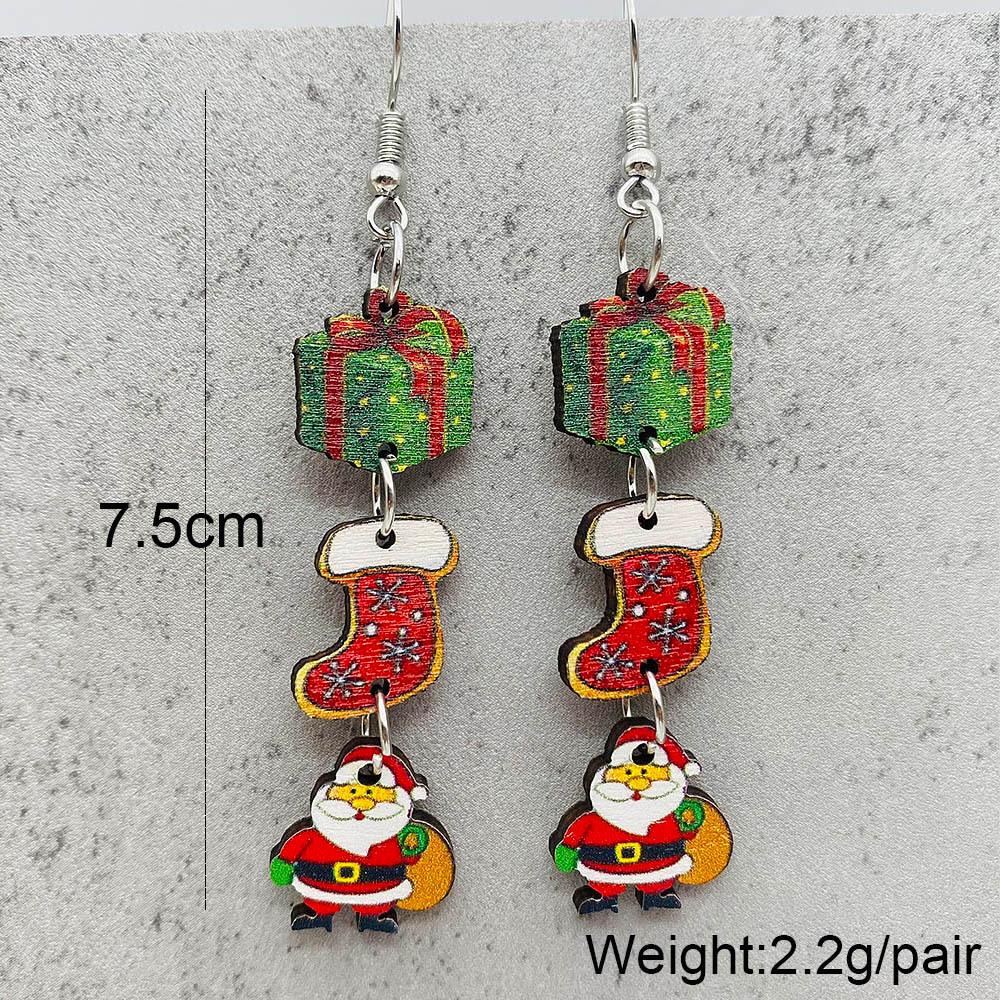 New Christmas Ornament Earrings: Snowman, Santa, Gingerbread, Candy, Wooden Pendants