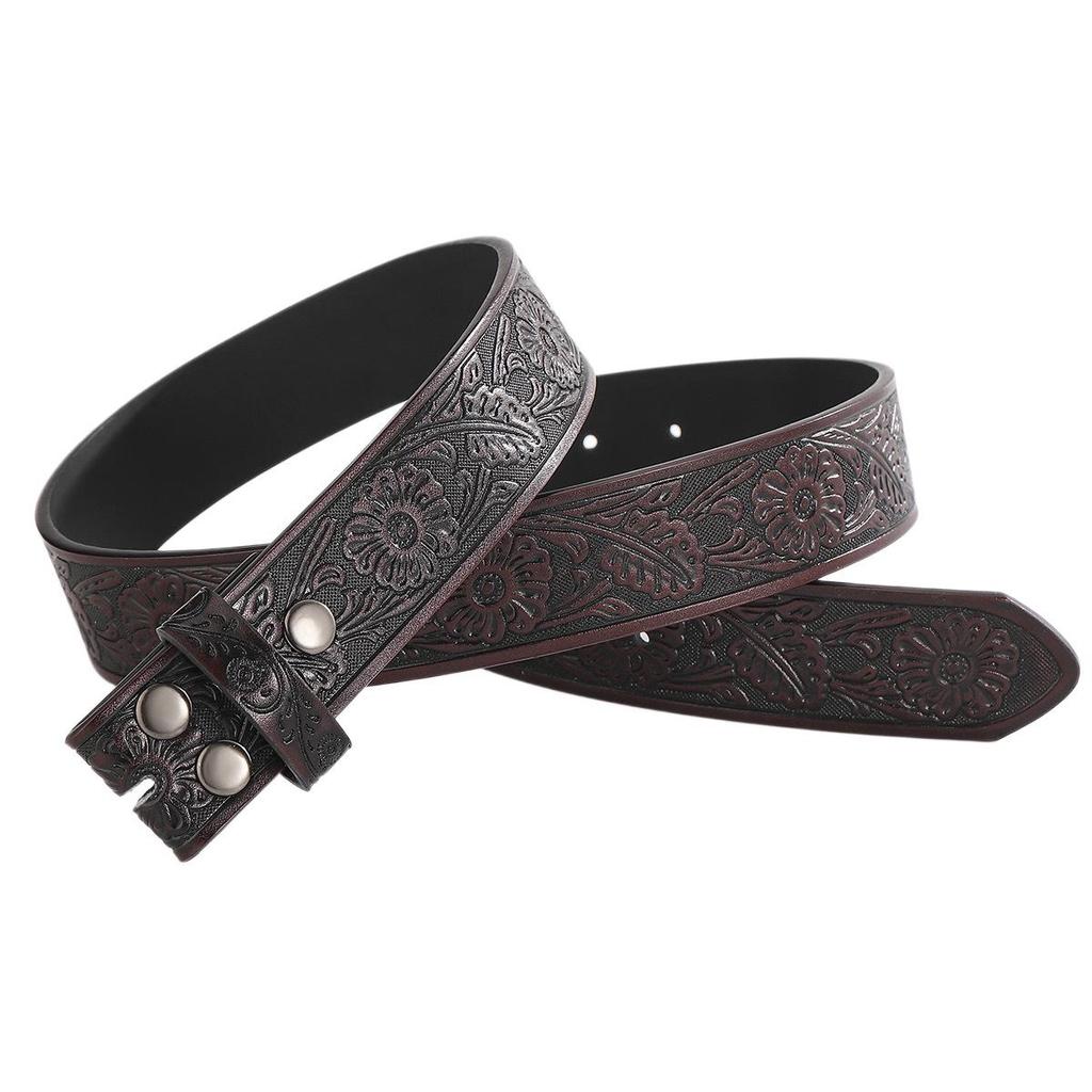 Women's Ethnic Dragon Pattern Carved Leather Belt - Retro, High-End, Versatile Fashion Accessory