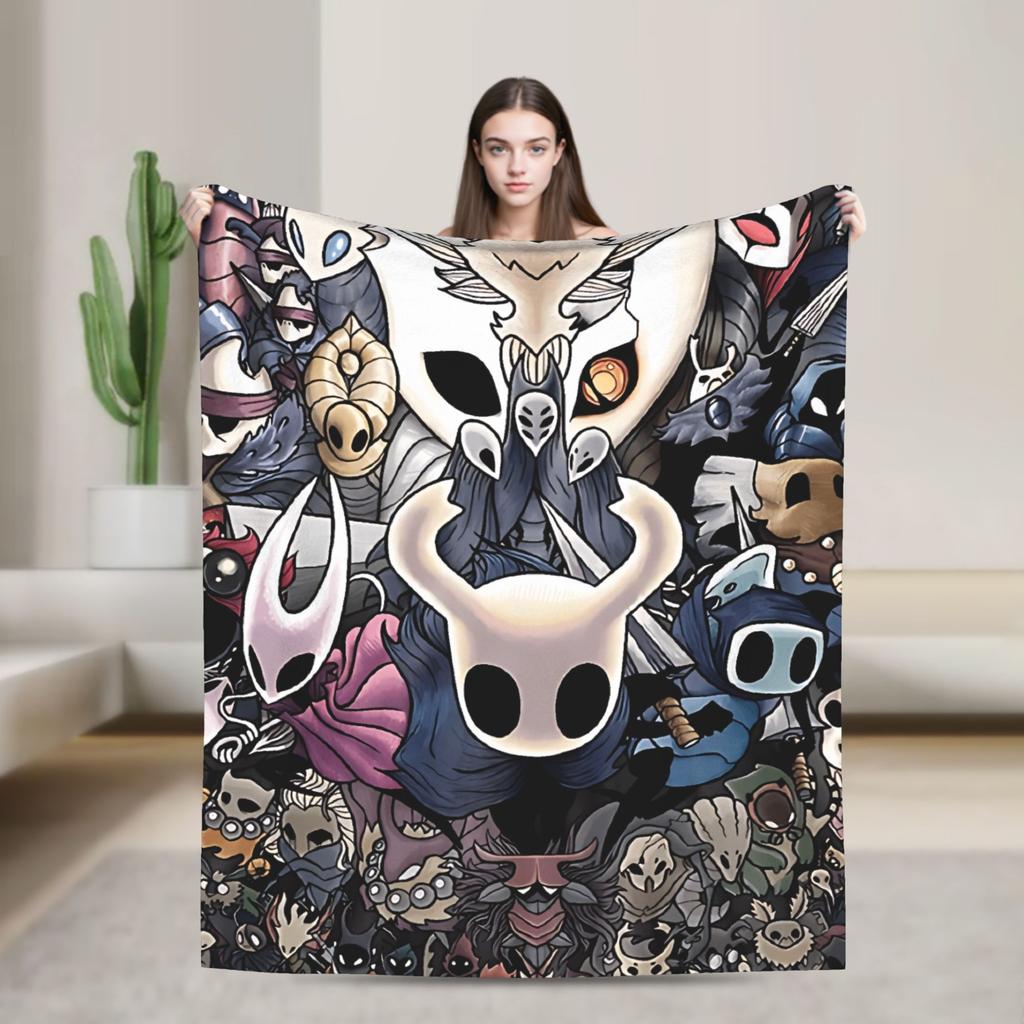Hollow Knight Game Warm Soft Blankets Travel Plush Throw Blanket Street Trend Living Room Flannel Bedspread Sofa Bed Cover