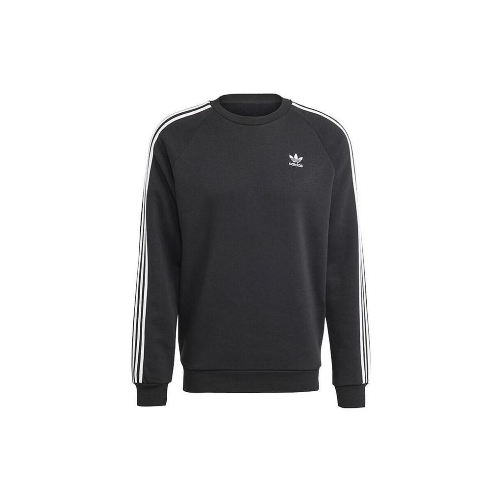 Adidas Originals Trefoil Stripe Print Crew Neck Sweatshirt Men Sweatshirt Black IA4861