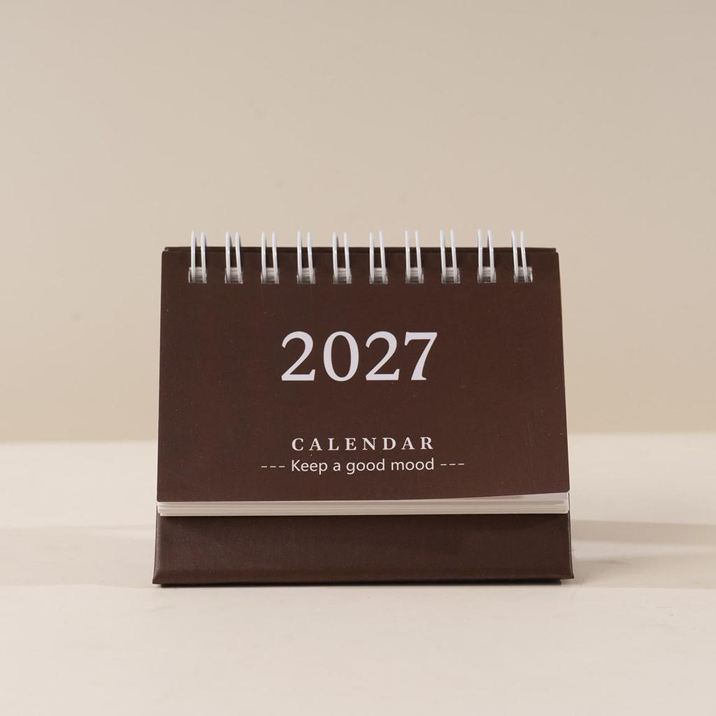 2027 Simple & Fresh Desktop Planner Notebook - English Version