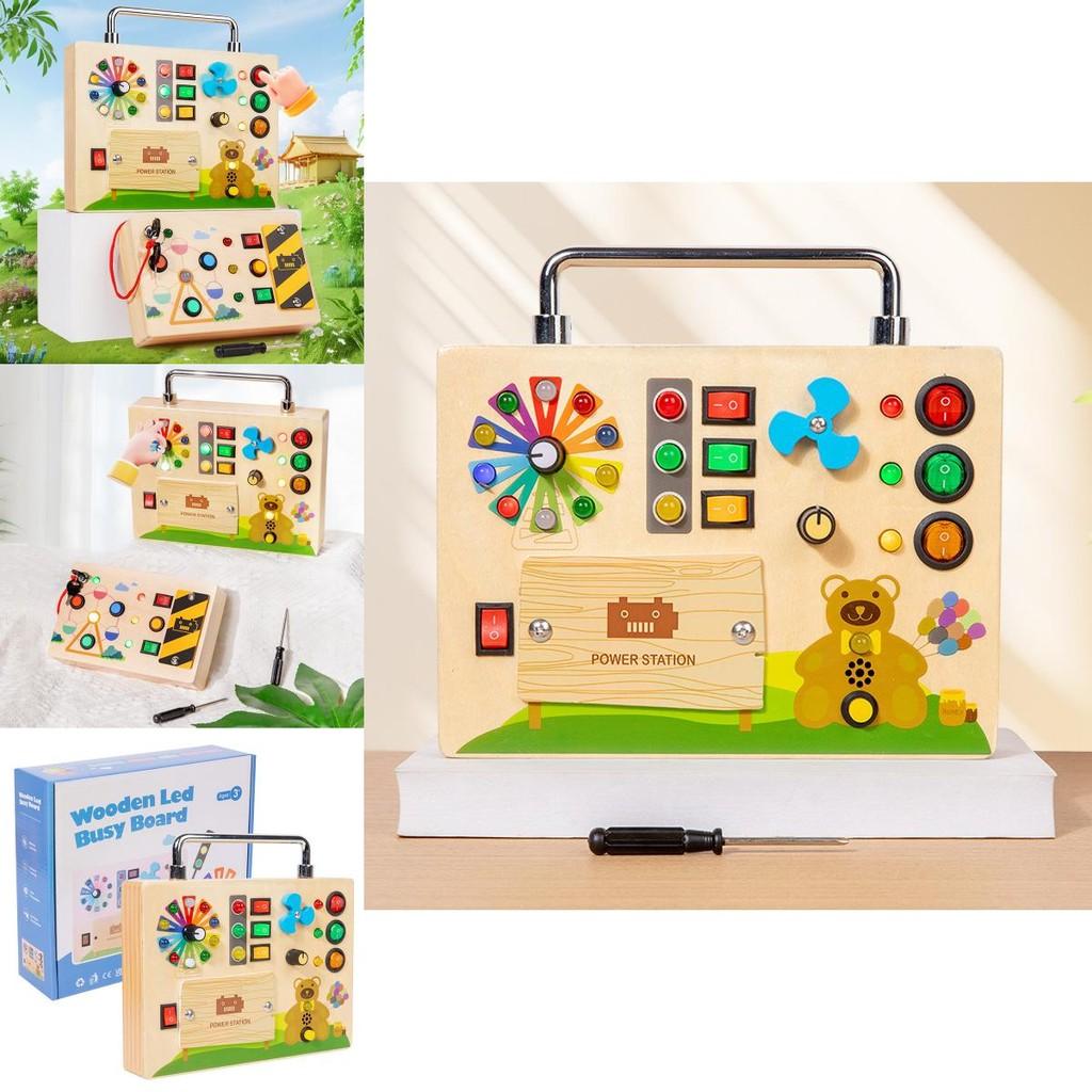 Bär Riesenrad Holz Aktivitätsspielzeug mit LED-Tasten für Früherziehung und DIY-Spaß