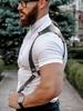 Men Fashion Studded Decor Gothic Punk Leather Harness Vest With Studs Suspenders Belt Shoulder Strap Clothing Accessories