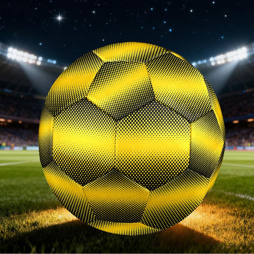1pc Yellow Dots Size 5 Soccer Ball Professional Match Training Football Indoor &Outdoor Sports Ball Lightweight Durable C6533