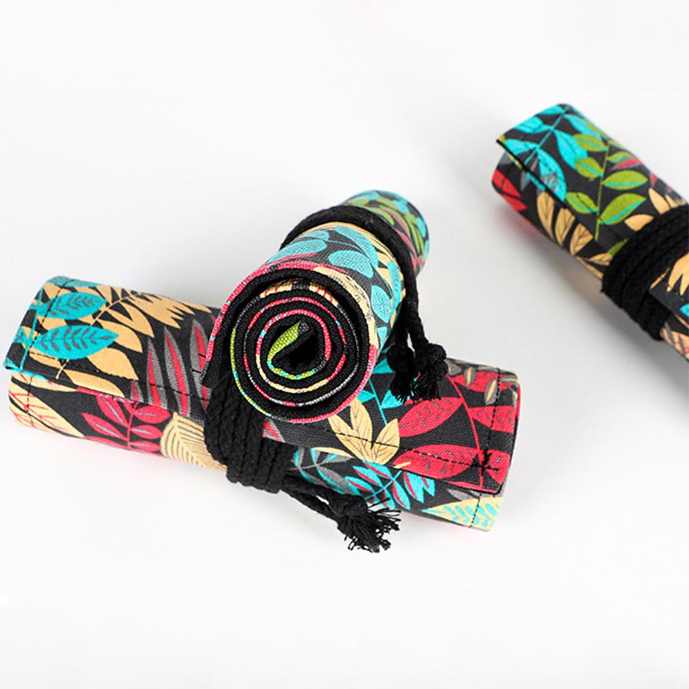 12/24/36/48/72 Hål Färgglad tyg Pennfodral Brevpapper Kosmetisk penna förvaringsväska Pennrulle Skolmaterial