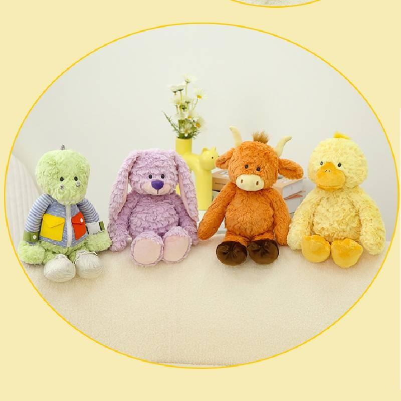Rabbit Dinosaur Cow Duck Plush Toy Cute Cartoon Girl Holiday Gift Throw Pillow