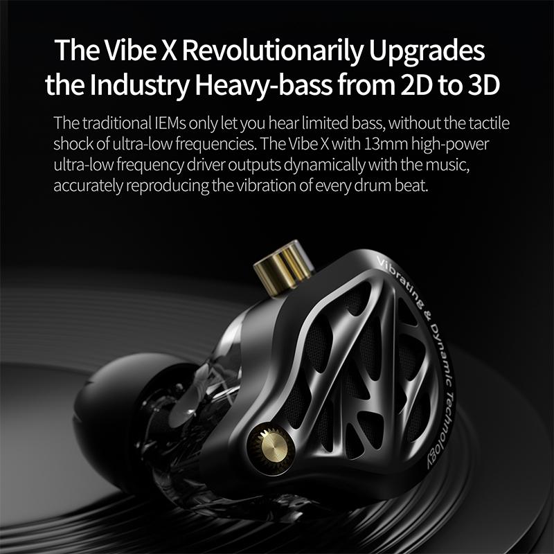KZ Vibe X Low Frequency Vibration Earbuds HiFi IEM Deep Bass Headset Stereo Sound In-Ear Wred Earphones for Music Gaming