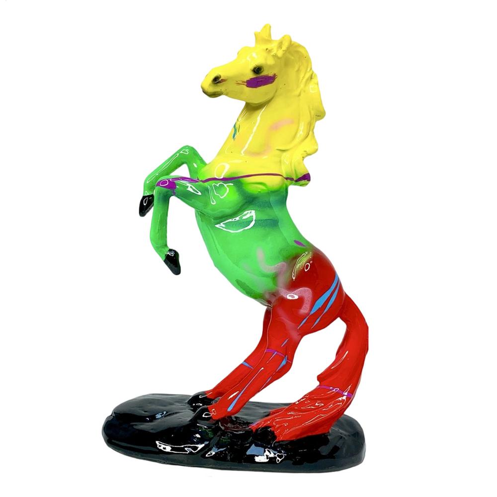 

Horse Figurines Resin Decorative Animal Statue Colorful Animal Sculpture for Bedroom Shelf Study Nursery Bedside Display