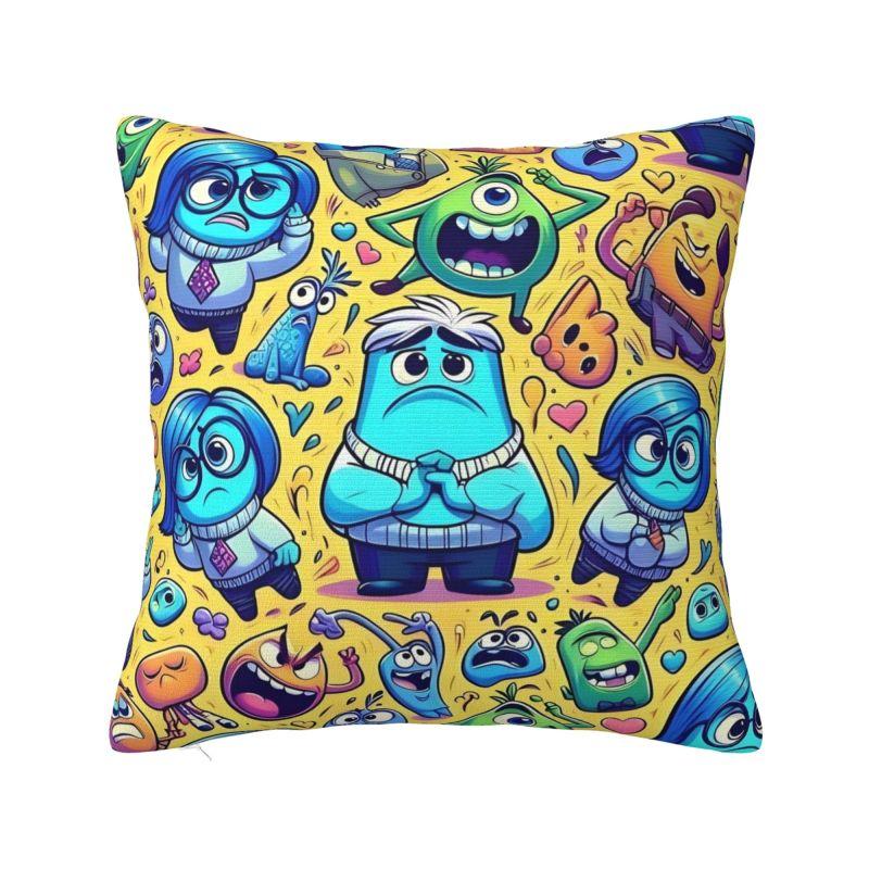 Benutzerdefinierte Cartoon Inside Out Anime Kissenbezug 45x45cm Dekor Zuhause Mode Kawaii Disney Film Kissen für Sofa Quadratischer Kissenbezug