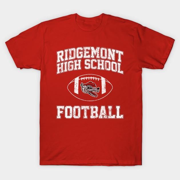 

Men Black Print T-shirt Ridgemont High School Football No-Cut Transfer Paper Print Cotton Tshirt XL червоний