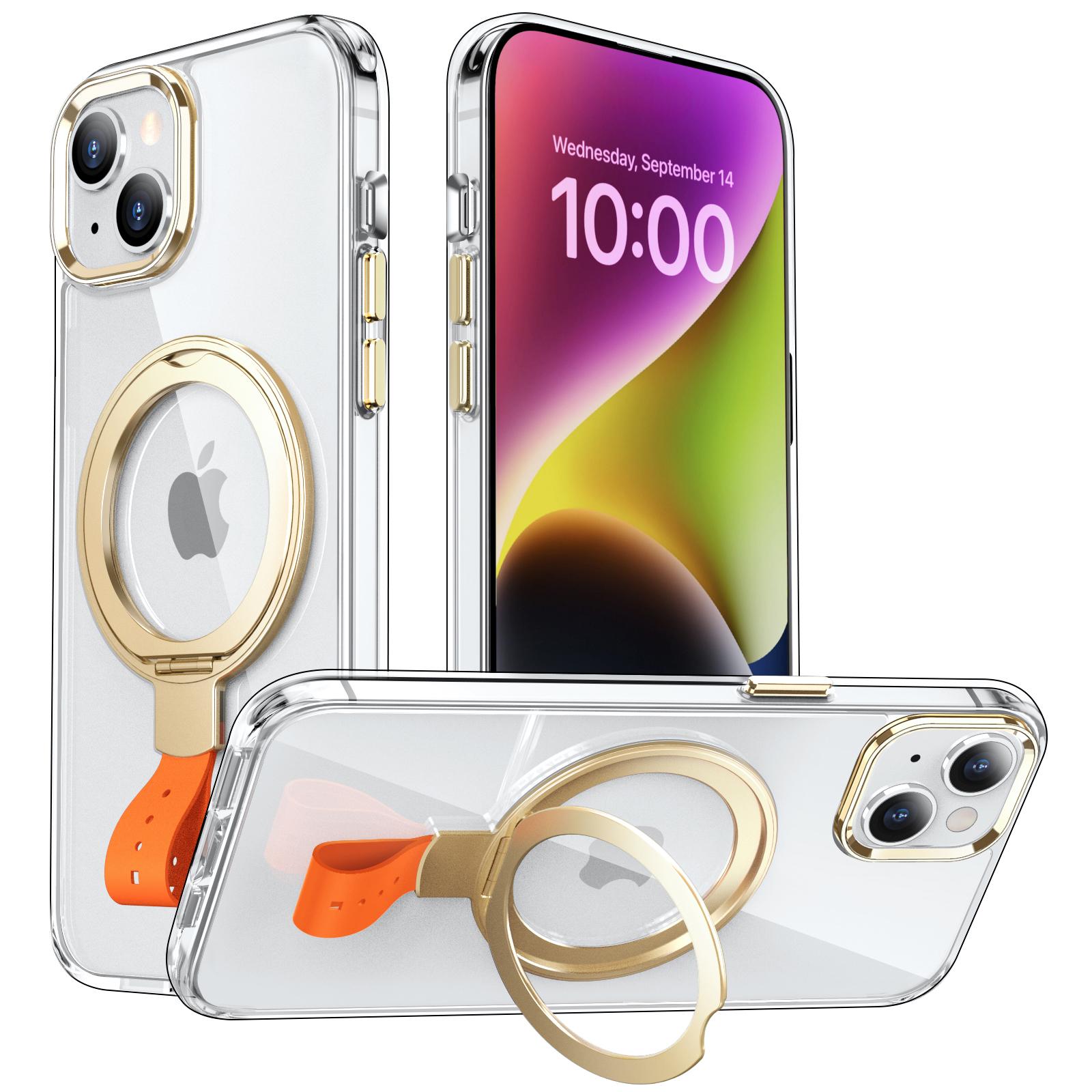 

For iPhone 14 Case Compatible with MagSafe Hard PC Clear Phone Cover Ring Holder C