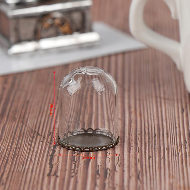25Mm Dollhouse Glass Display Bell Jar With Base Glass Vials Pendant Glass Bottle